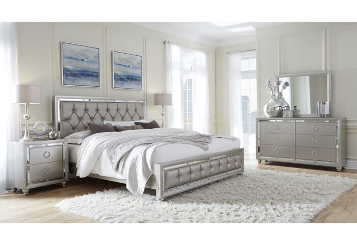 RILEY SILVER KING BED GROUP