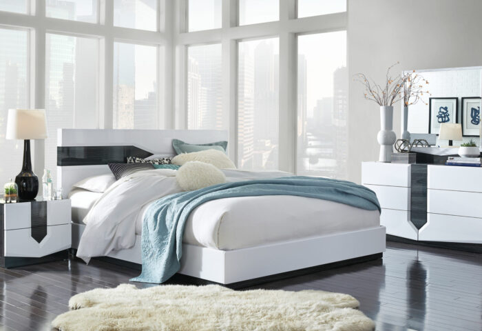 HUDSON WHITE KING BED GROUP