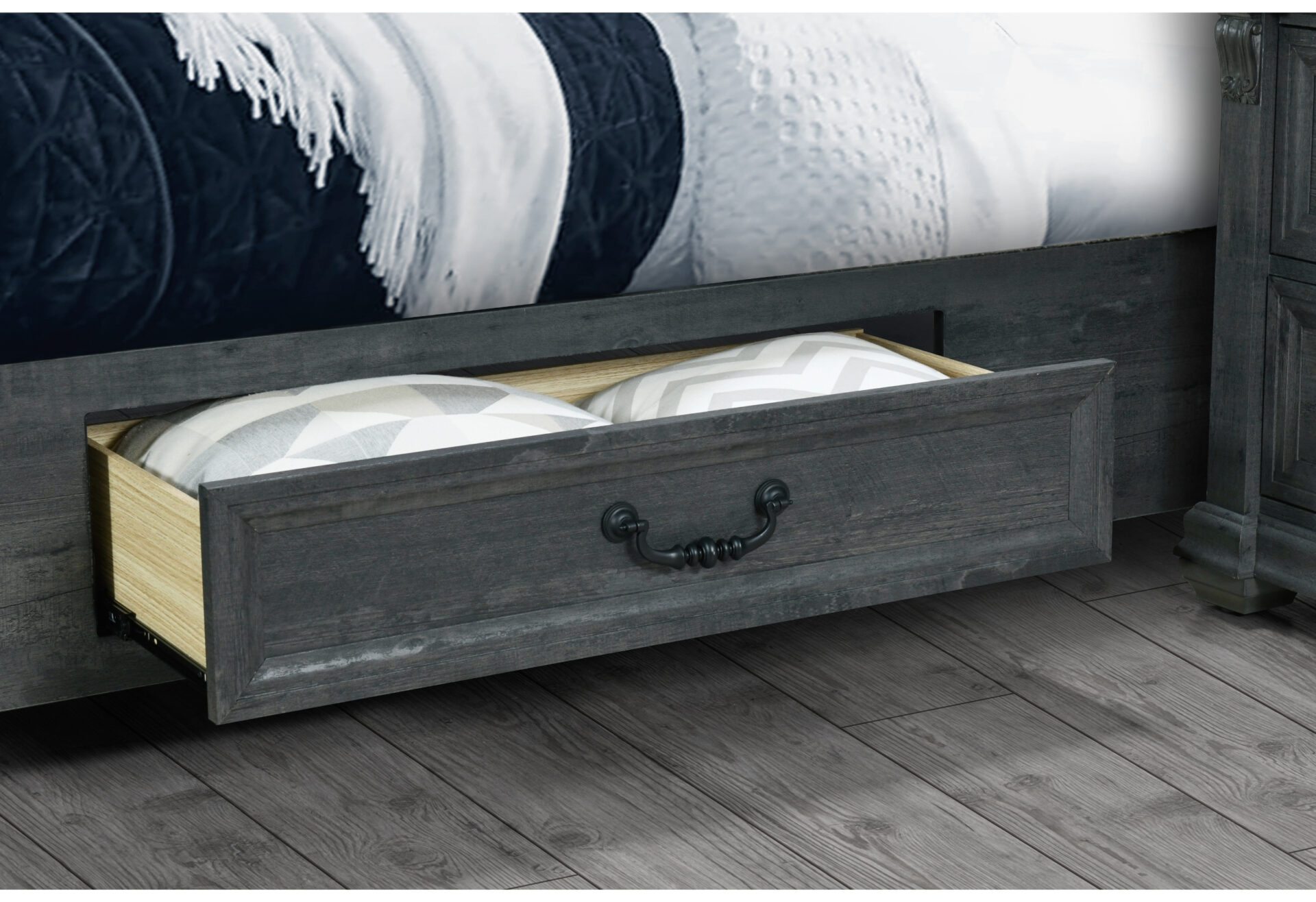 ROWAN-GREY-BED FB-SR DRWR DETAIL SHOT